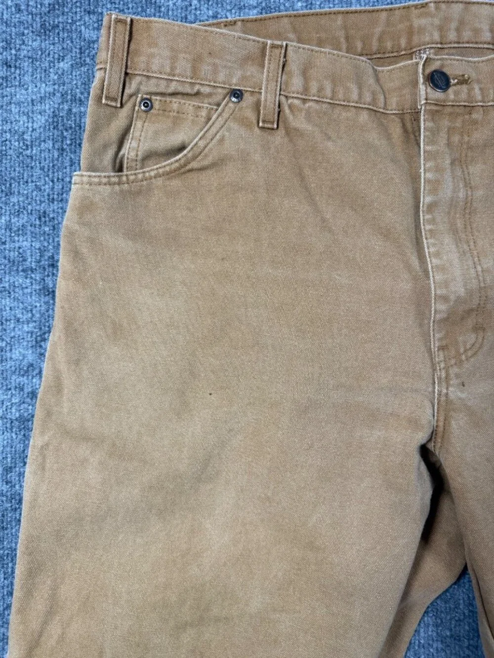 Dickies Men’s Brown Duck Canvas Carpenter Distressed Work Pants 38x32